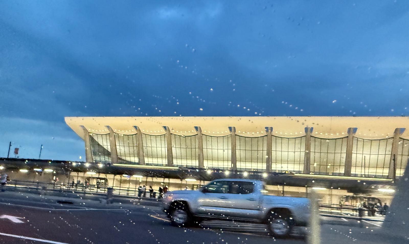 Rainy photo of Dulles airport